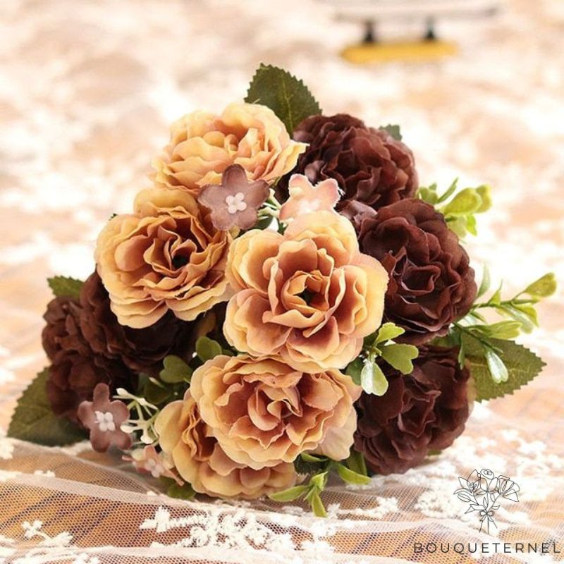 Fleurs Artificielles pour Cimetière Pas Cher Brune