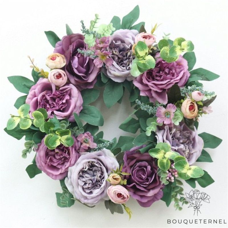 Fleurs en Couronne de Deuil Violette