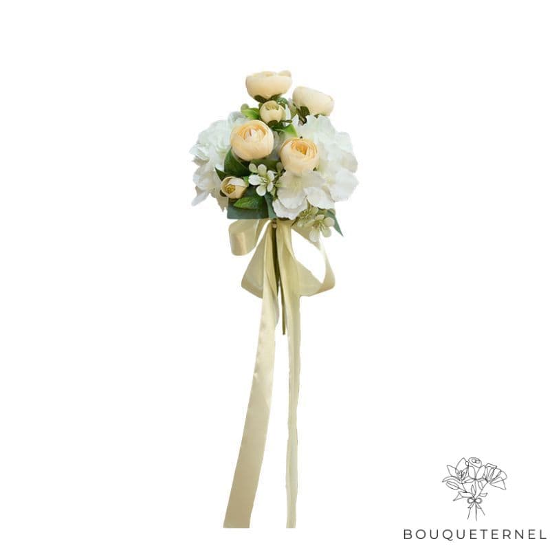 Fleurs de Deuil avec Ruban Blanche