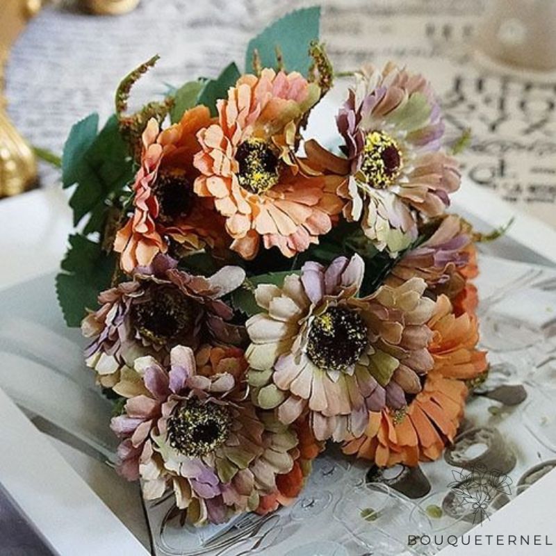Centre De Table Rond Fleurs Artificielles | Pour Tombe, église, Mariage | Œillets Et Coquelicots Roses | 40x40x35 Cm