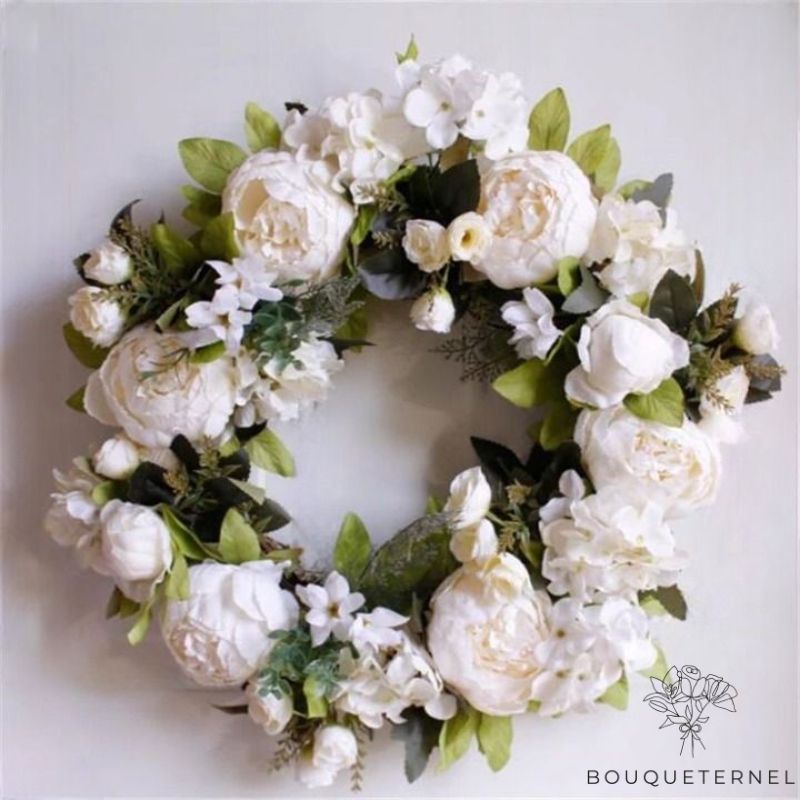 Gerbe en Couronne Mortuaire Blanche