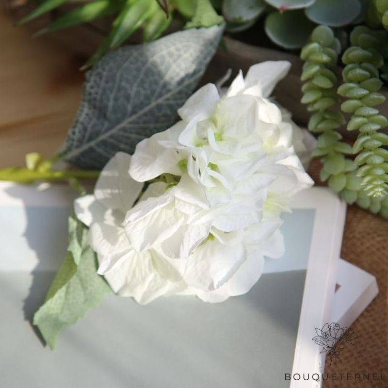 Hortensia Artificiel Blanc Blanche