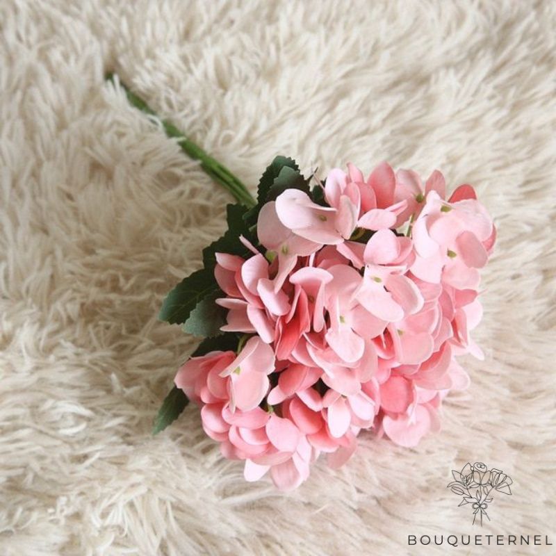 Hortensia Artificiel Rose Rose