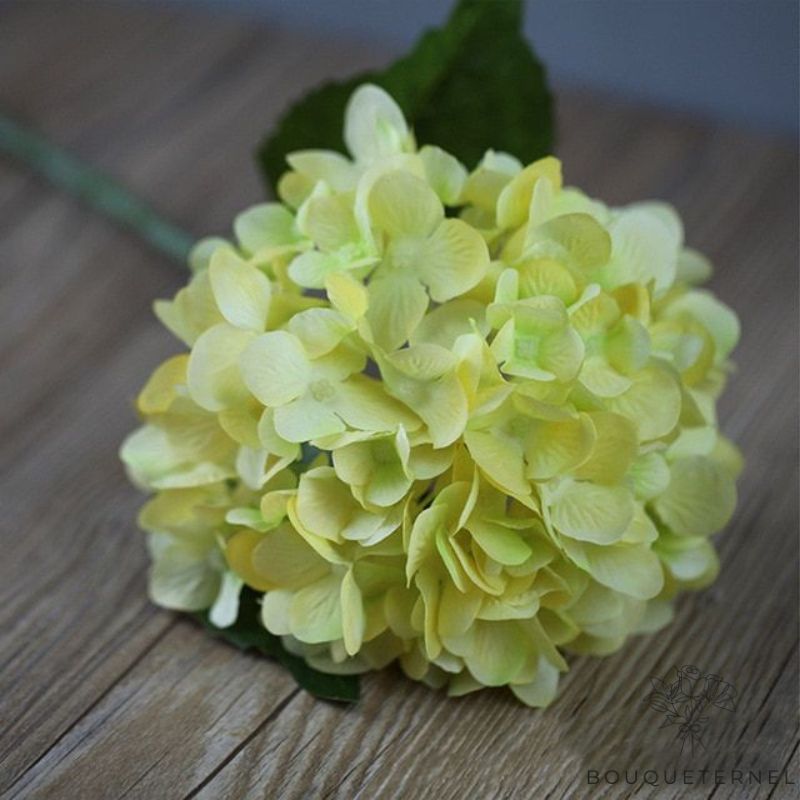 Fleur d'Hortensia Artificielle Jaune