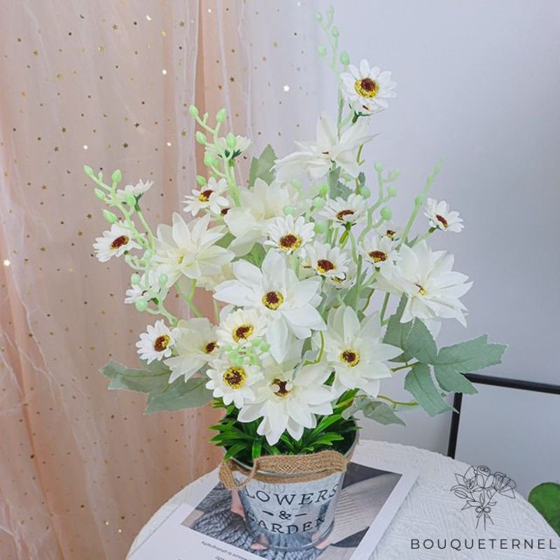 Jardinière de Fleurs de la Toussaint Blanche