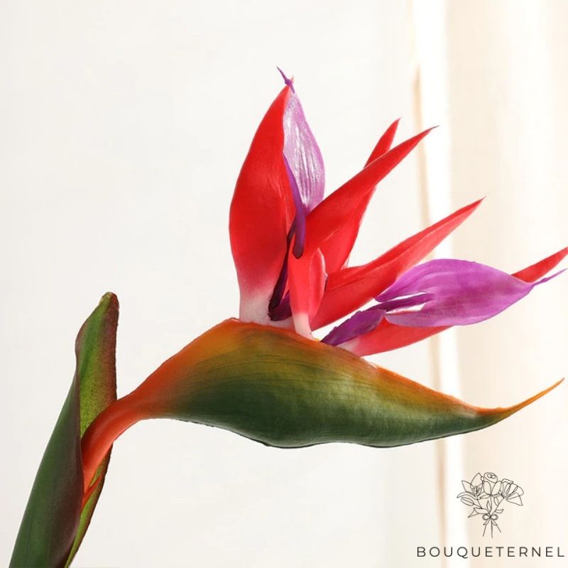 Fleurs Oiseau de Paradis Regalis Artificielles Rouge