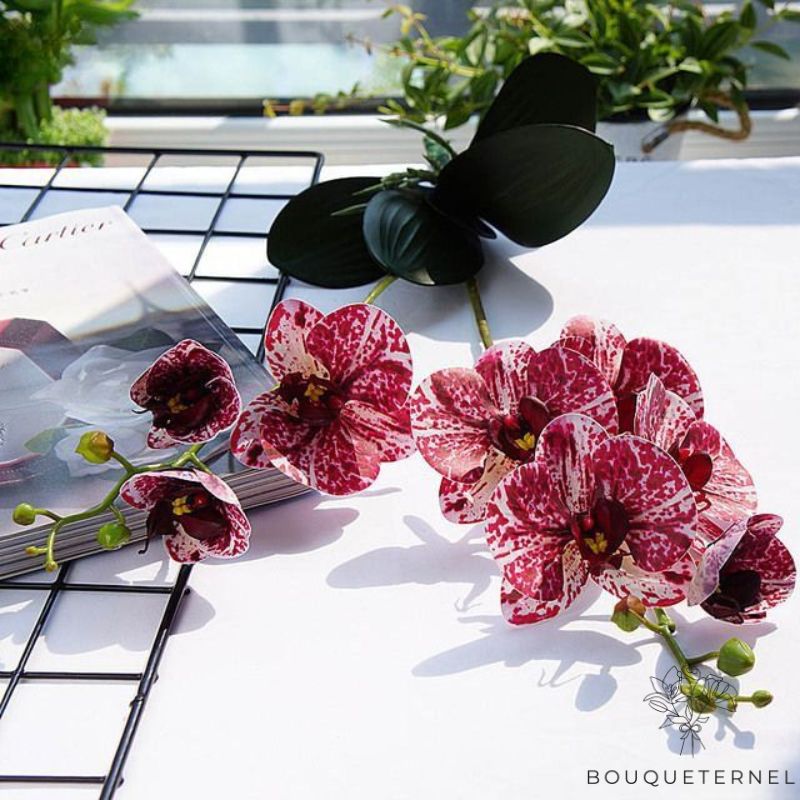 Orchidée Vanda Artificielle Rouge