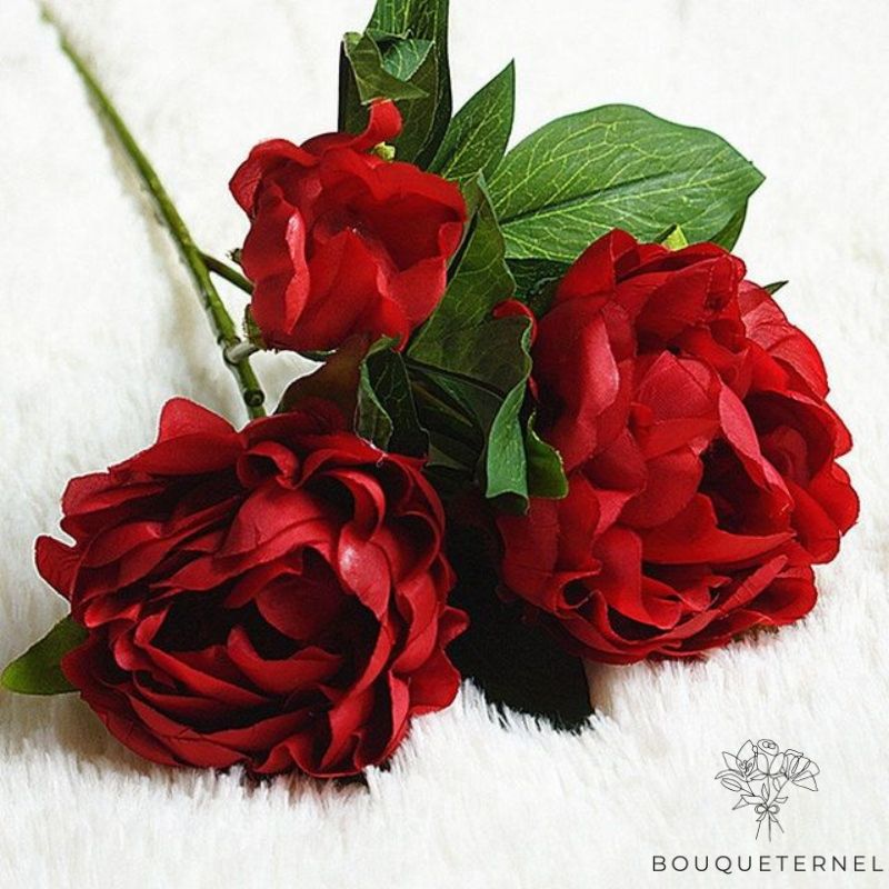 Pivoine Artificielle Rouge Rouge