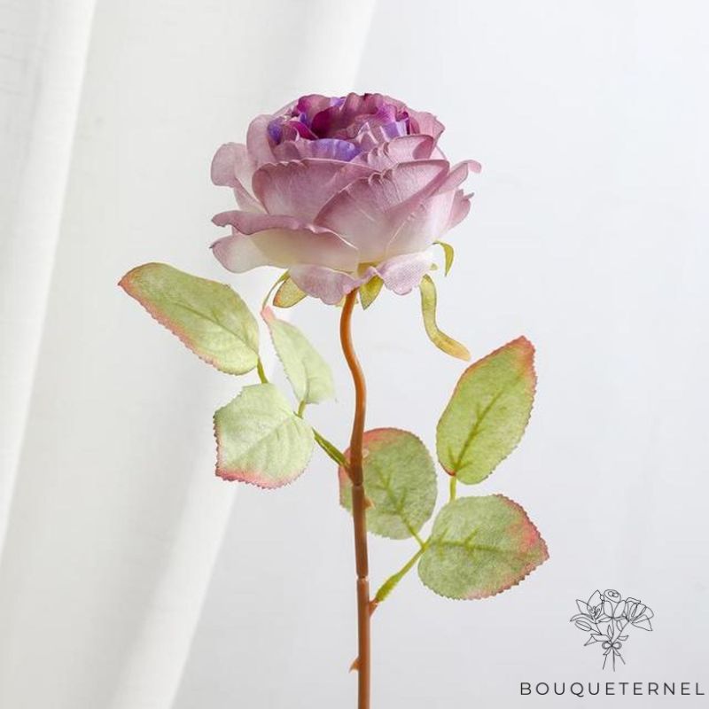 Rose Artificielle avec Tige Violette