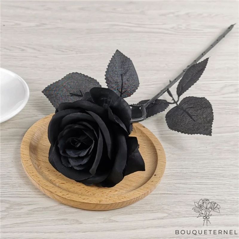 Rose Artificielle Noire Noire | Lot de 5 Roses Artificielles