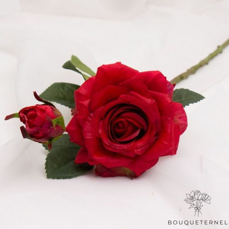 Rose Artificielle Rouge Rouge