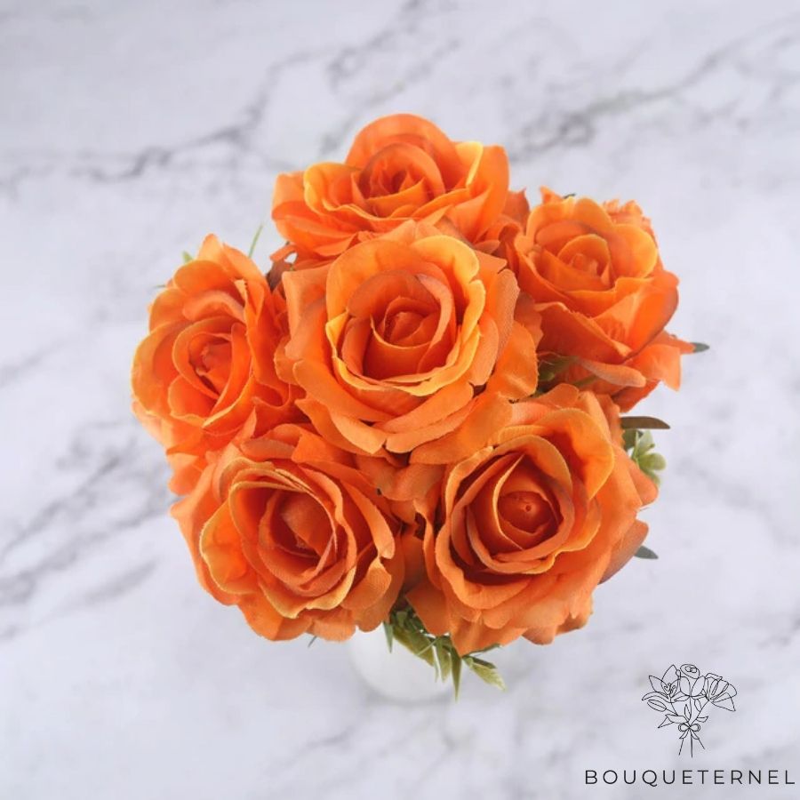 Roses Indica Artificielles Orange