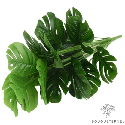 Branche Artificielle Feuille Monstera Artificielle 18 Feuilles de Monstera Artificielles Vertes | 49 cm