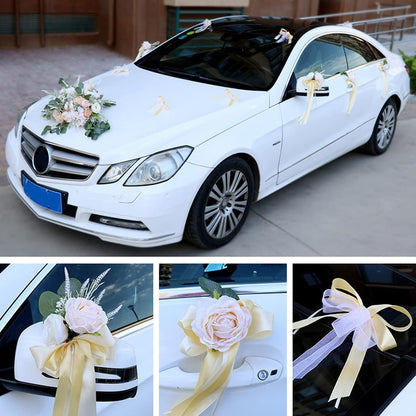Bouquet de Fleurs Blanches pour Voiture de Mariage