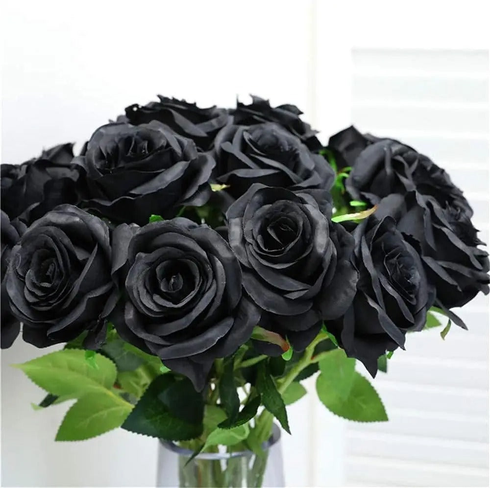 Bouquet Fleurs Artificielles de Roses Noires 