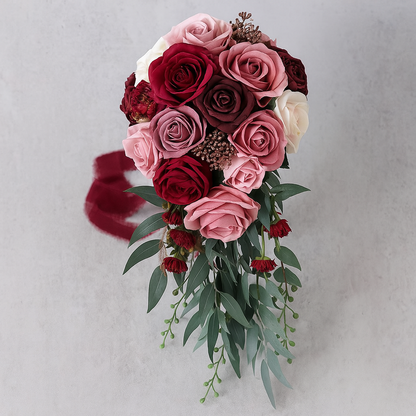 Bouquet de Mariée qui Tombe Rouges