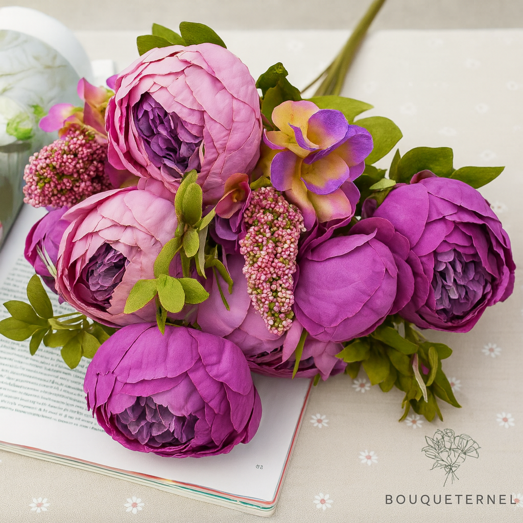 Composition Fleurs Artificielles violet