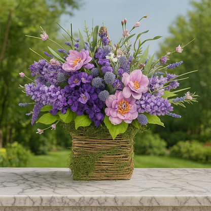 Jardinière de Fleurs Artificielles de Cimetière