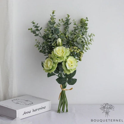 Roses Calycis Artificielles Verte | 3 Roses