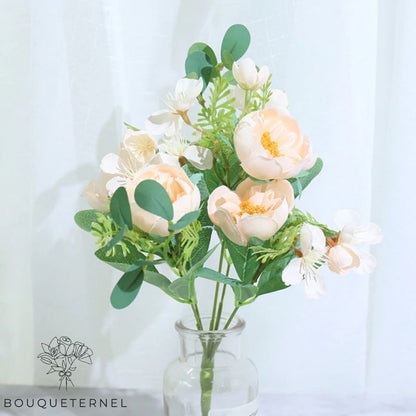 Roses Arvina Artificielles Blanc Cassé