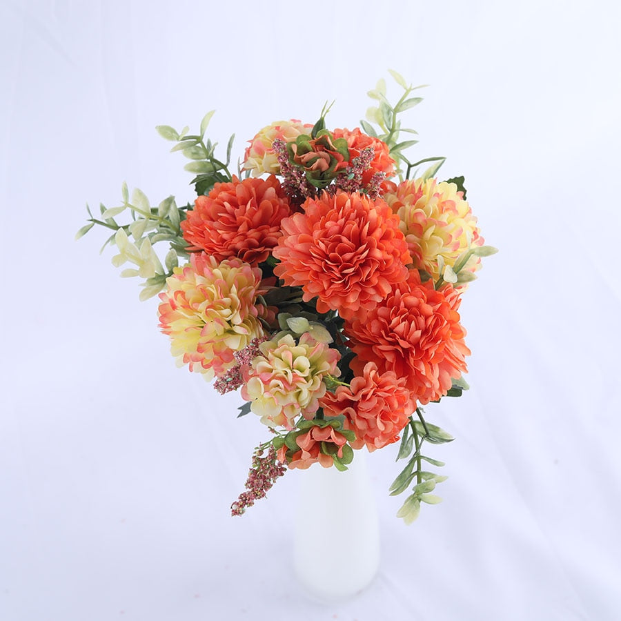 Hortensias Paniculata Artificiels Orange