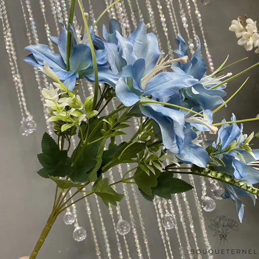 Bouquet Fleurs de Lys Bleues Pour Cimetière