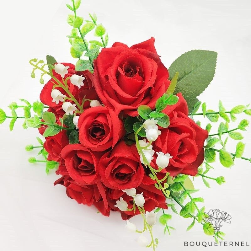 Bouquet de Fleurs de Mariage Simple Rouges