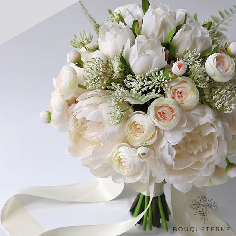 Bouquet de Mariée Pivoines Fragrans Artificielles