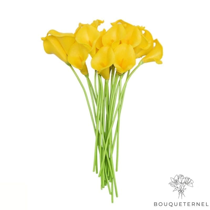 Fleurs de Lys Calla Artificielles Jaune