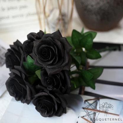Bouquet de Roses Noires Artificielles Noire