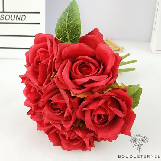 Bouquet de Roses Rouges Artificielles Rouge