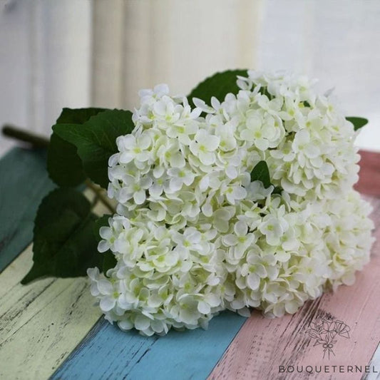 Bouquet d'Hortensia Blanc Artificiel Blanche
