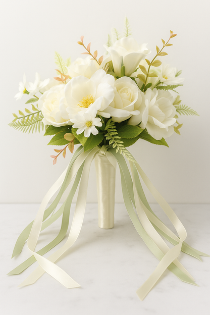 Bouquet de la Mariée Pas Cher Blanches