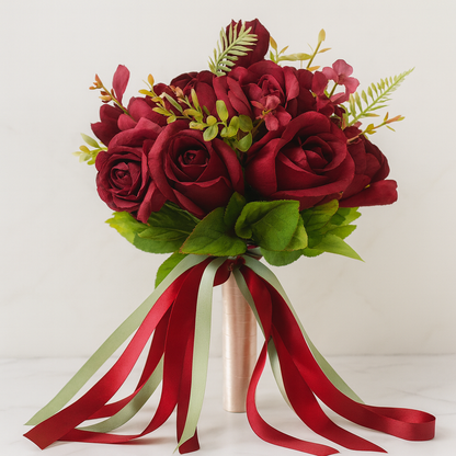 Bouquet de la Mariée Pas Cher Rouges