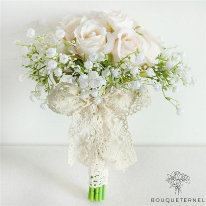 Bouquet de Mariée Simple & Original Blanches Crème