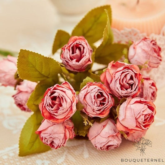 Bouquet de Fleurs de Roses Artificielles Rose