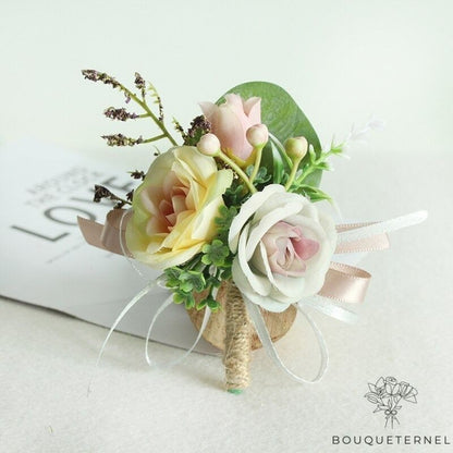 Boutonnière style Champêtre Jaune