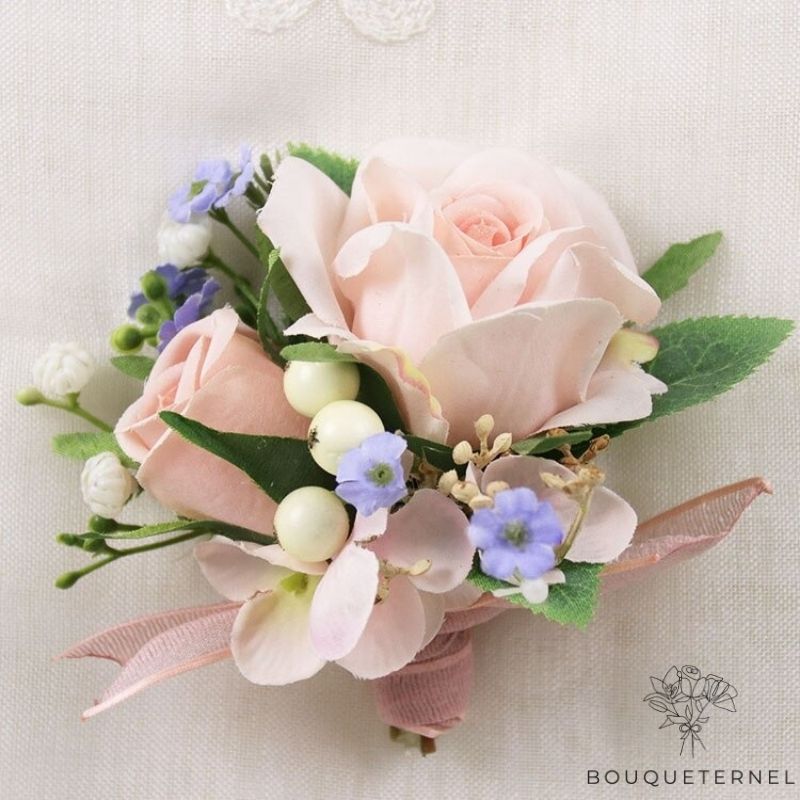 Boutonnière Rose pour Mariage Rose | À l'unité
