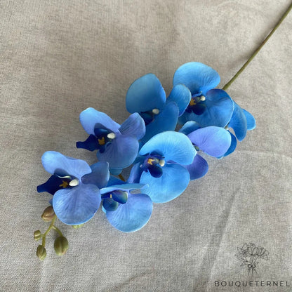 Branche Artificielle d'Orchidée Bleue