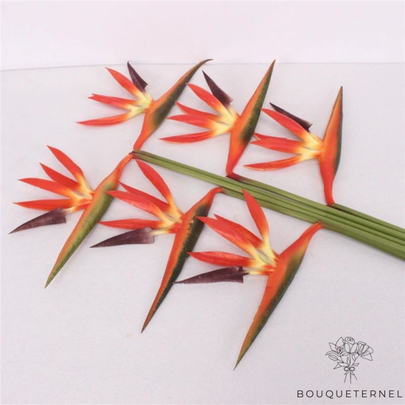 Fleurs Oiseau de Paradis Reginae Artificielles Orange | À l'unité