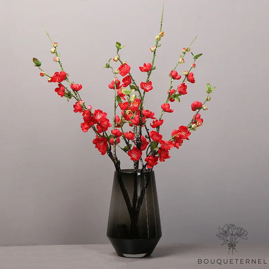 Branche Artificielle à Fleurs Rouges