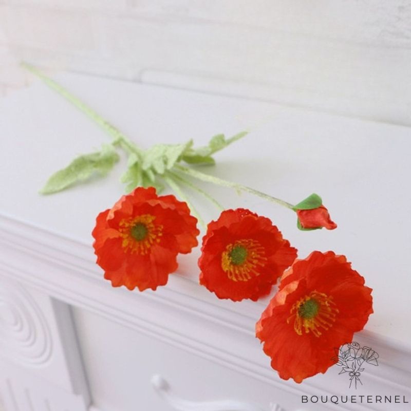 Coquelicot en Soie Rouge