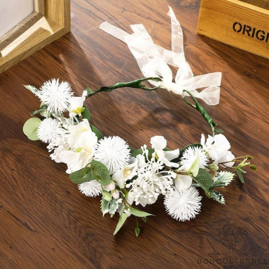 Couronne de Fleur pour Mariage en Blanc Blanche