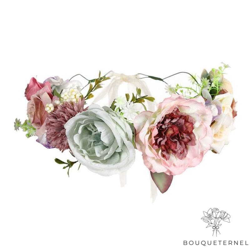 Couronne de Fleur pour Mariage Champêtre Rose