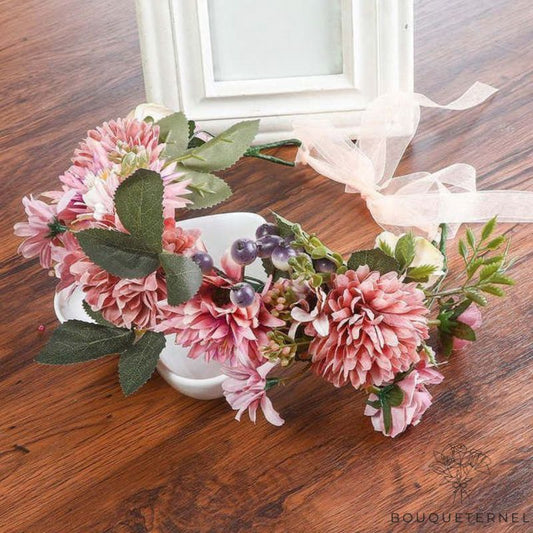 Couronne de Fleur pour Mariage Rose