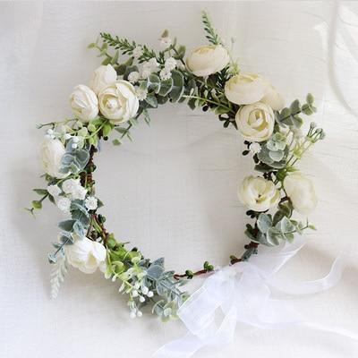Couronne de Fleurs Blanches pour Mariage Blanche