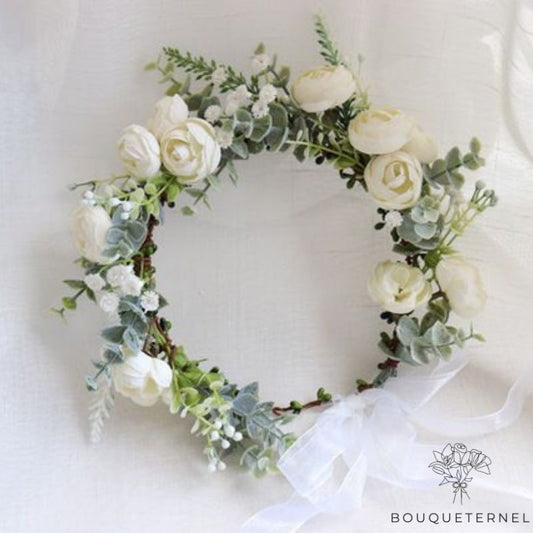 Couronne de Fleurs Blanches pour Mariage Blanche