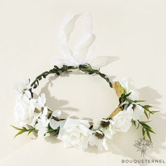 Couronne de Fleurs Blanches Blanche