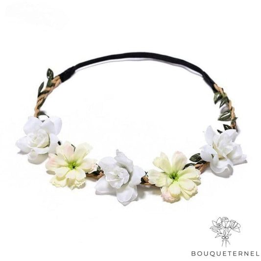 Couronne de Fleurs Blanches Pas Cher Blanche