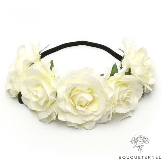 Couronne de Fleurs Blanches pour Cheveux Blanche